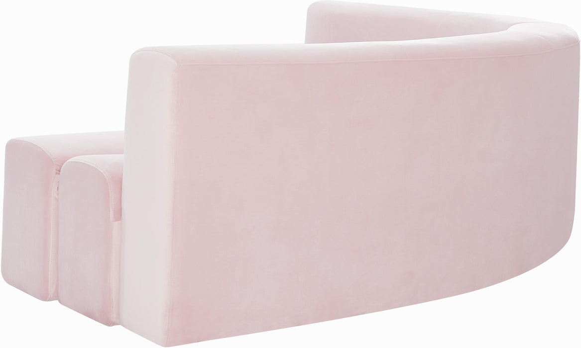 Curl Pink Velvet 2pc. Sectional - Just Furniture (PA) - Multi Location