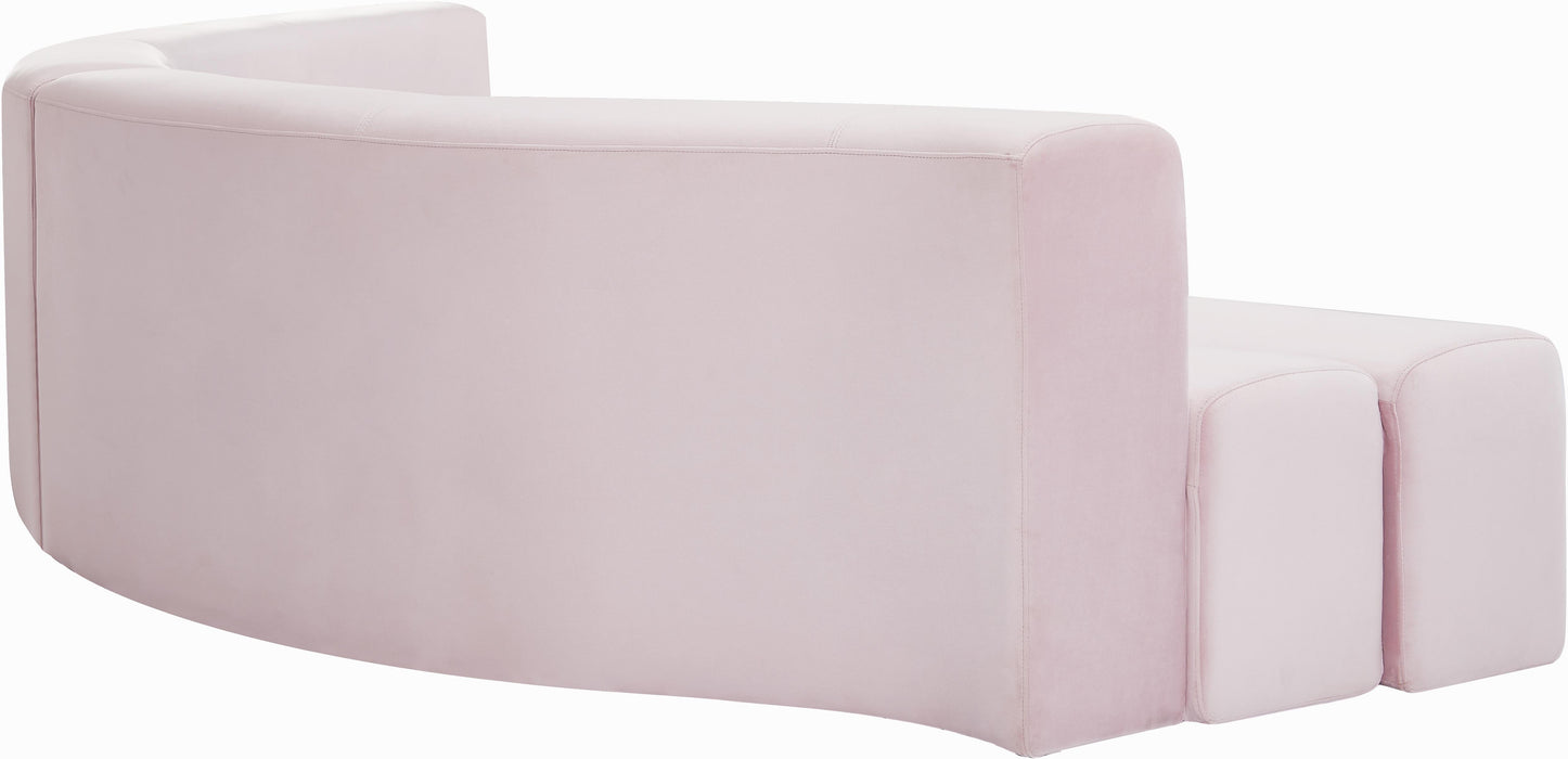 Curl Pink Velvet 2pc. Sectional - Just Furniture (PA) - Multi Location