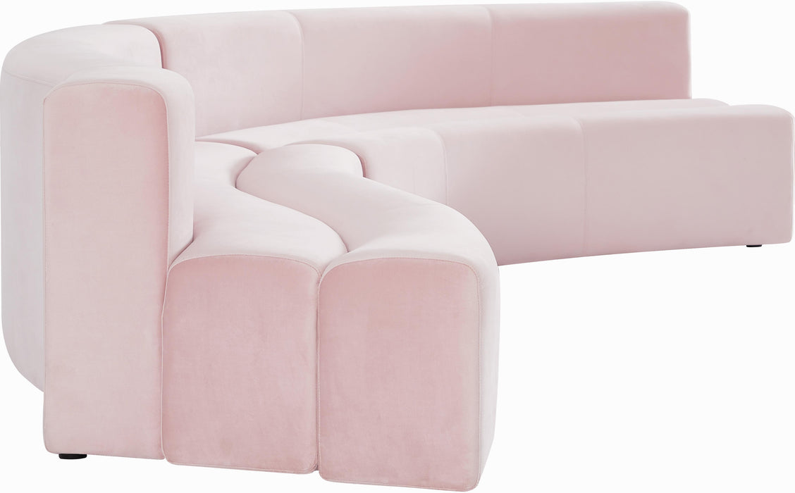 Curl Pink Velvet 2pc. Sectional - Just Furniture (PA) - Multi Location