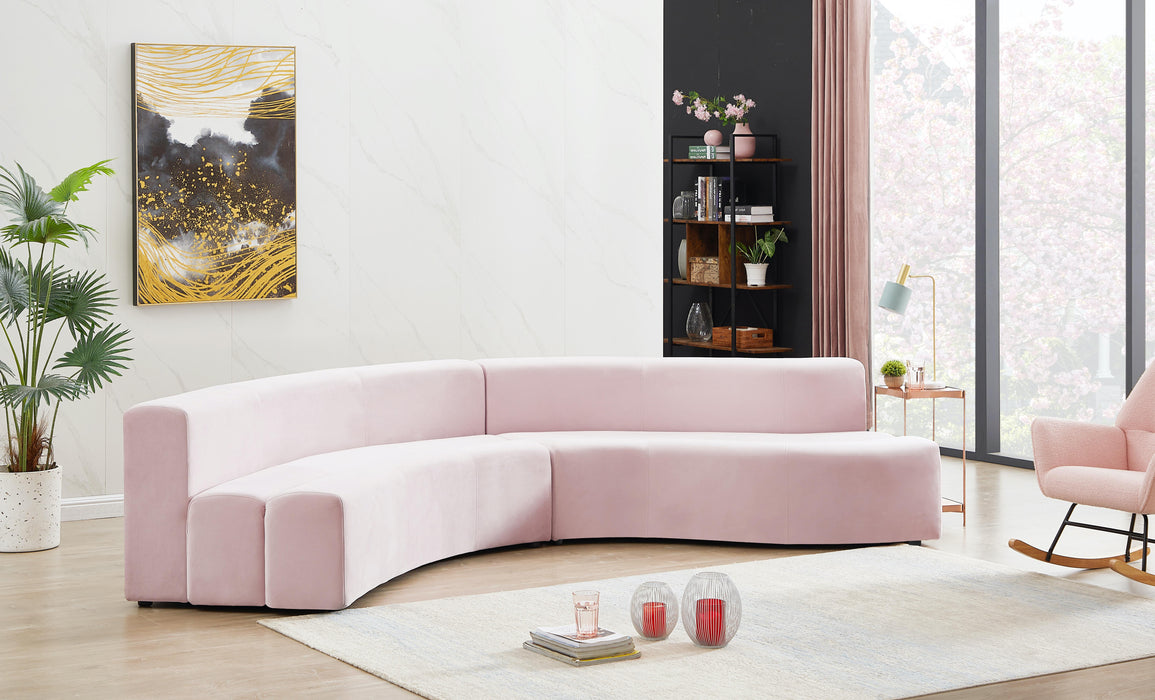 Curl Pink Velvet 2pc. Sectional - Just Furniture (PA) - Multi Location
