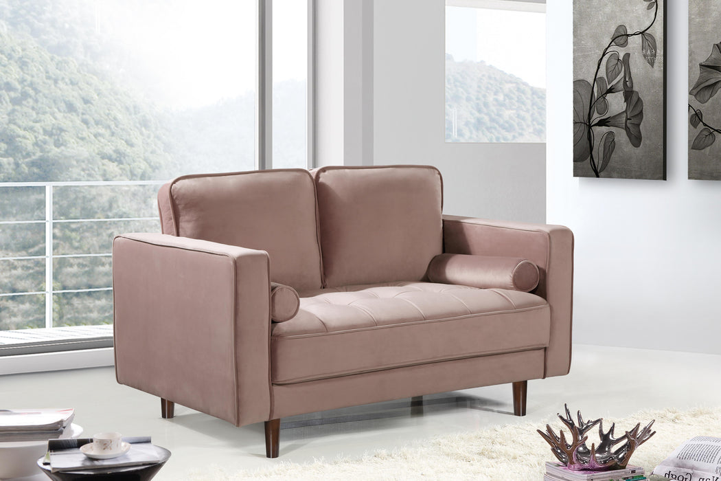 Emily Pink Velvet Loveseat - Just Furniture (PA) - Multi Location