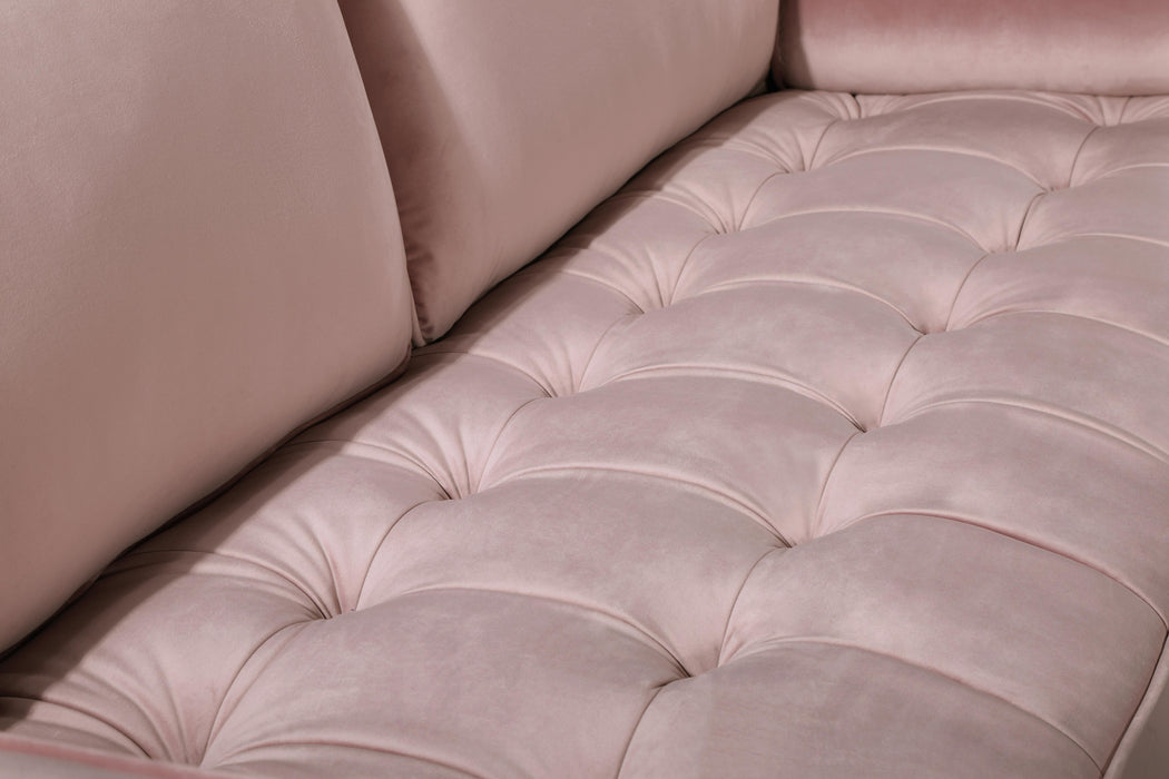 Emily Pink Velvet Loveseat - Just Furniture (PA) - Multi Location