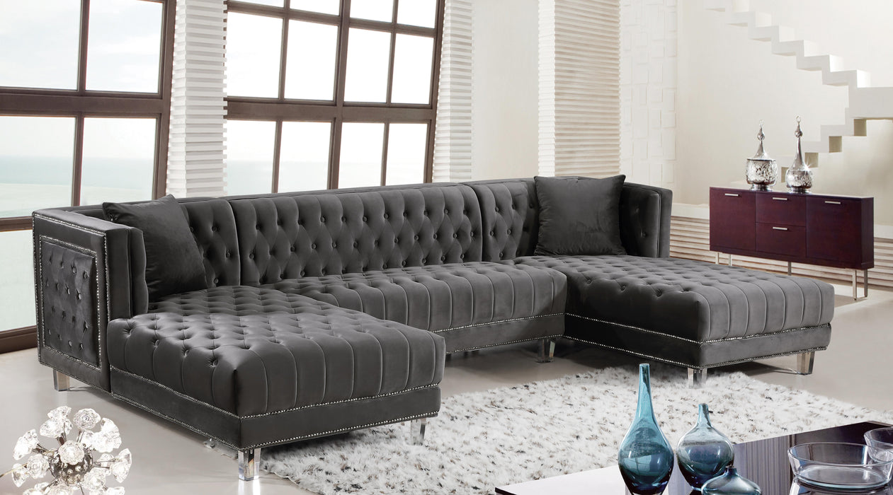 Moda Grey Velvet 3pc. Sectional - Just Furniture (PA) - Multi Location