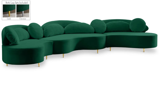 Vivacious Green Velvet 3pc. Sectional (3 Boxes) - Just Furniture (PA) - Multi Location