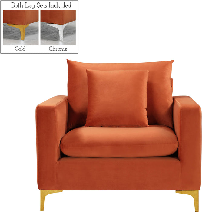 Naomi Cognac Velvet Chair - Just Furniture (PA) - Multi Location