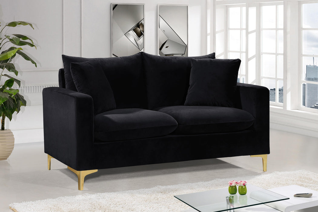 Naomi Black Velvet Loveseat - Just Furniture (PA) - Multi Location