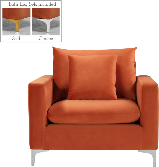 Naomi Cognac Velvet Chair - Just Furniture (PA) - Multi Location