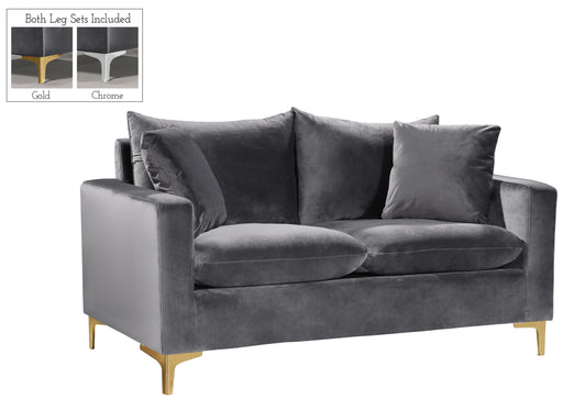 Naomi Grey Velvet Loveseat - Just Furniture (PA) - Multi Location