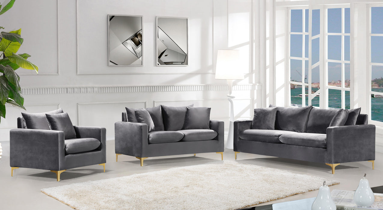Naomi Grey Velvet Loveseat - Just Furniture (PA) - Multi Location