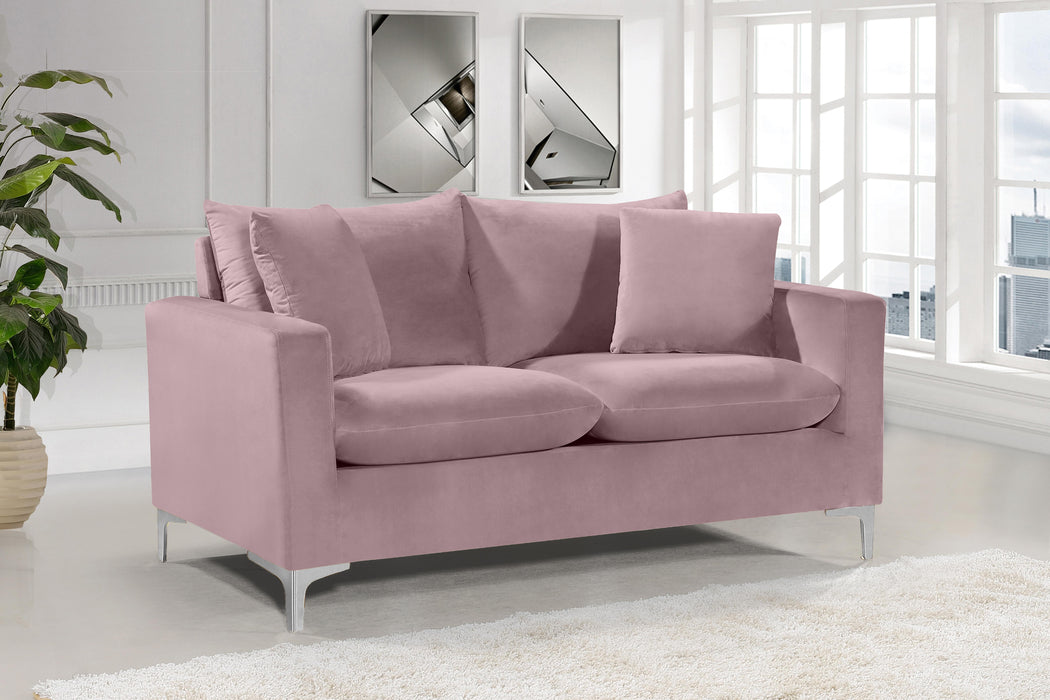 Naomi Pink Velvet Loveseat - Just Furniture (PA) - Multi Location