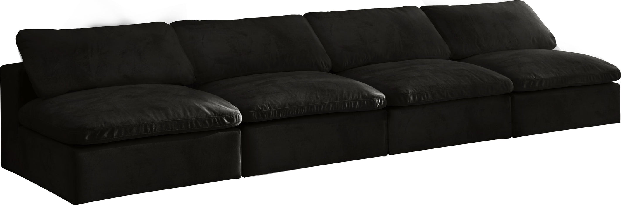 Cozy Black Velvet Cloud Modular Armless Sofa - Just Furniture (PA) - Multi Location