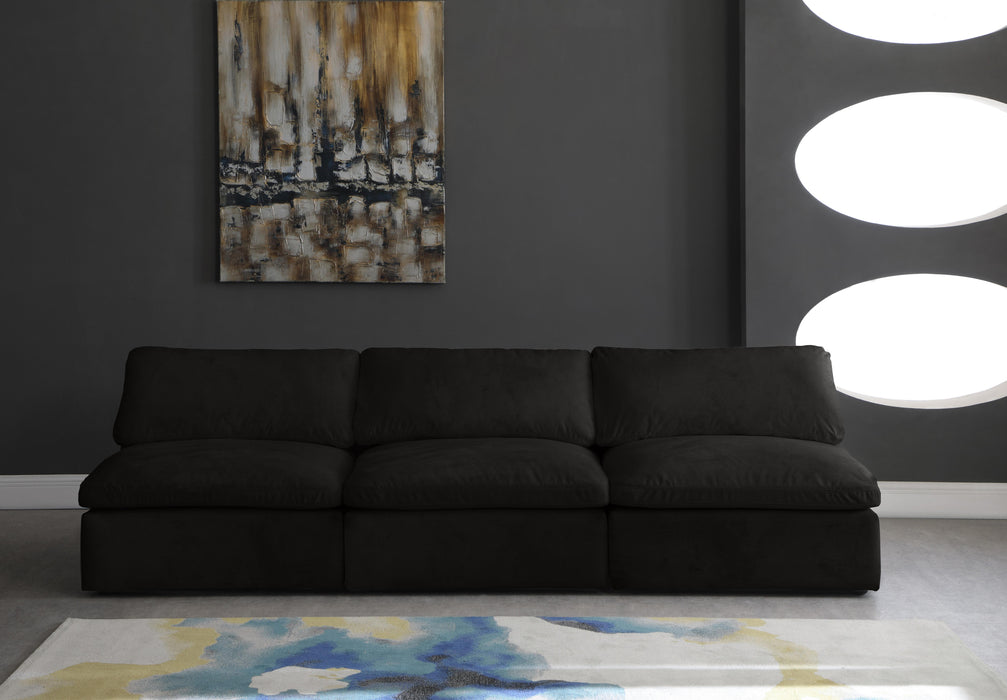 Cozy Black Velvet Cloud Modular Armless Sofa - Just Furniture (PA) - Multi Location
