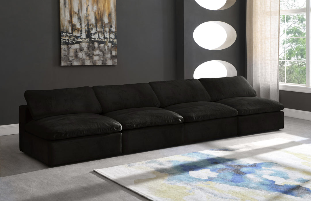 Cozy Black Velvet Cloud Modular Armless Sofa - Just Furniture (PA) - Multi Location