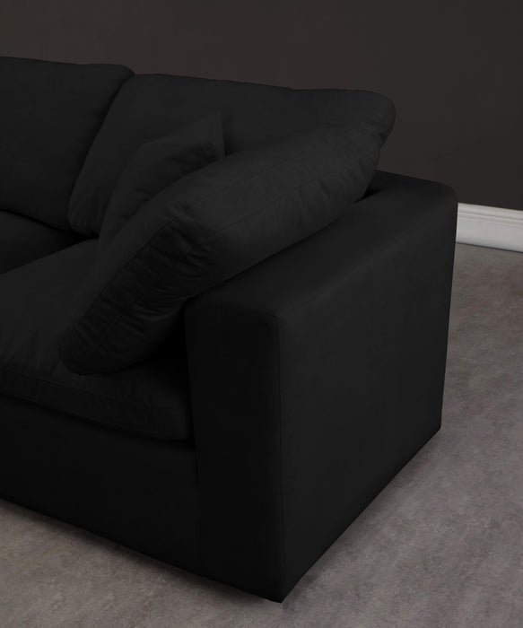 Cozy Black Velvet Cloud Modular Armless Sofa - Just Furniture (PA) - Multi Location