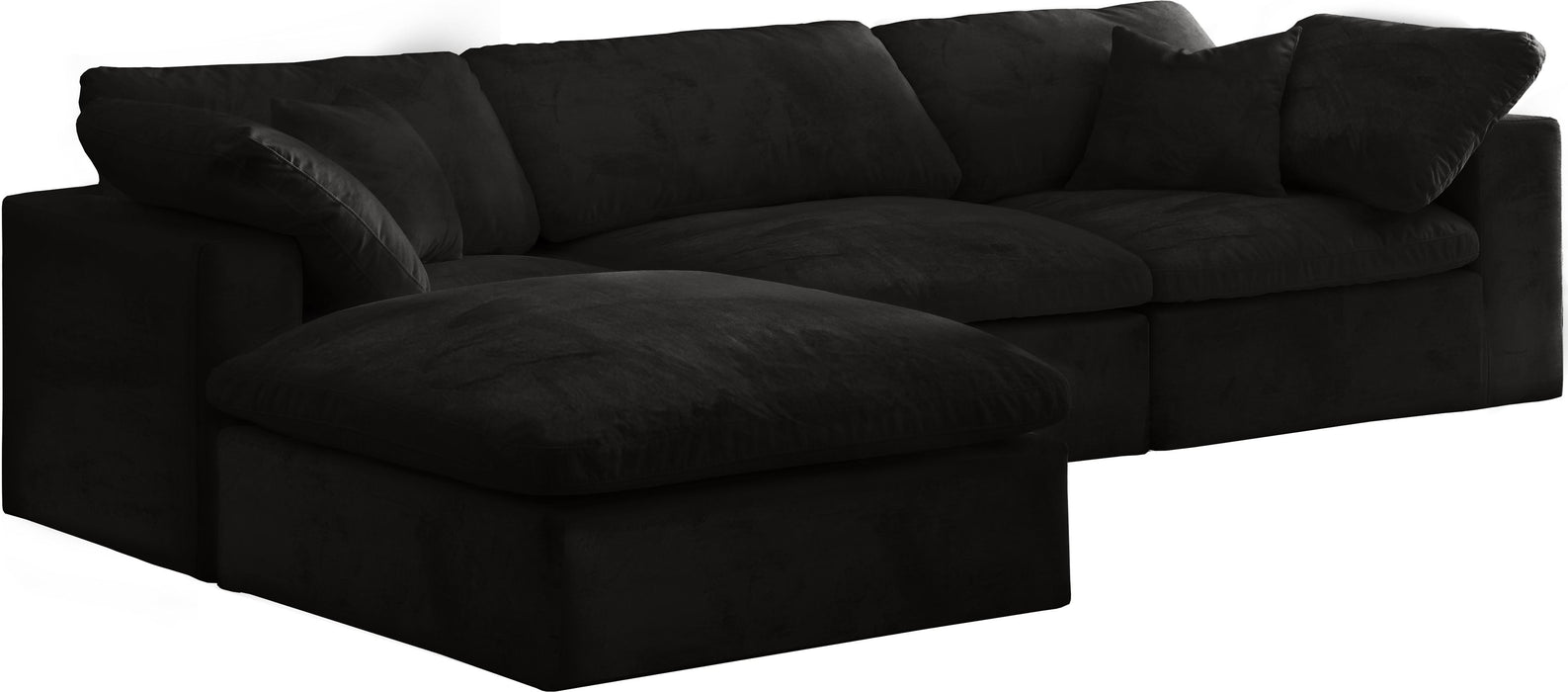 Cozy Black Velvet Cloud Modular Sectional - Just Furniture (PA) - Multi Location