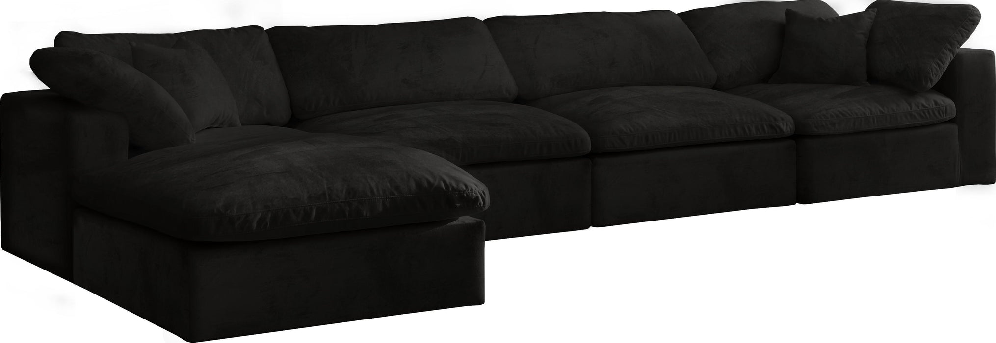 Cozy Black Velvet Cloud Modular Sectional - Just Furniture (PA) - Multi Location