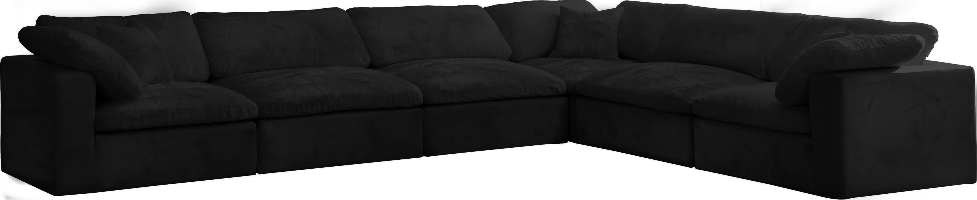 Cozy Black Velvet Cloud Modular Sectional - Just Furniture (PA) - Multi Location