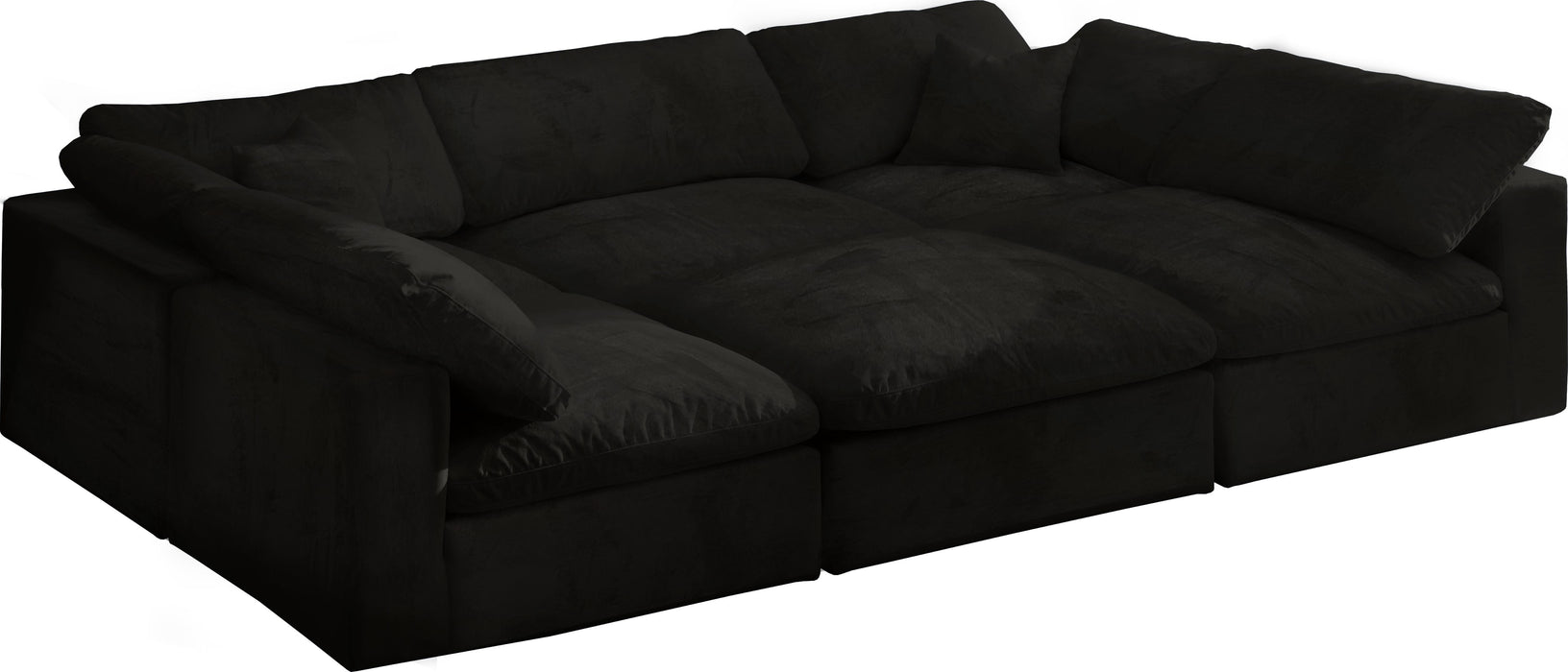 Cozy Black Velvet Cloud Modular Sectional - Just Furniture (PA) - Multi Location