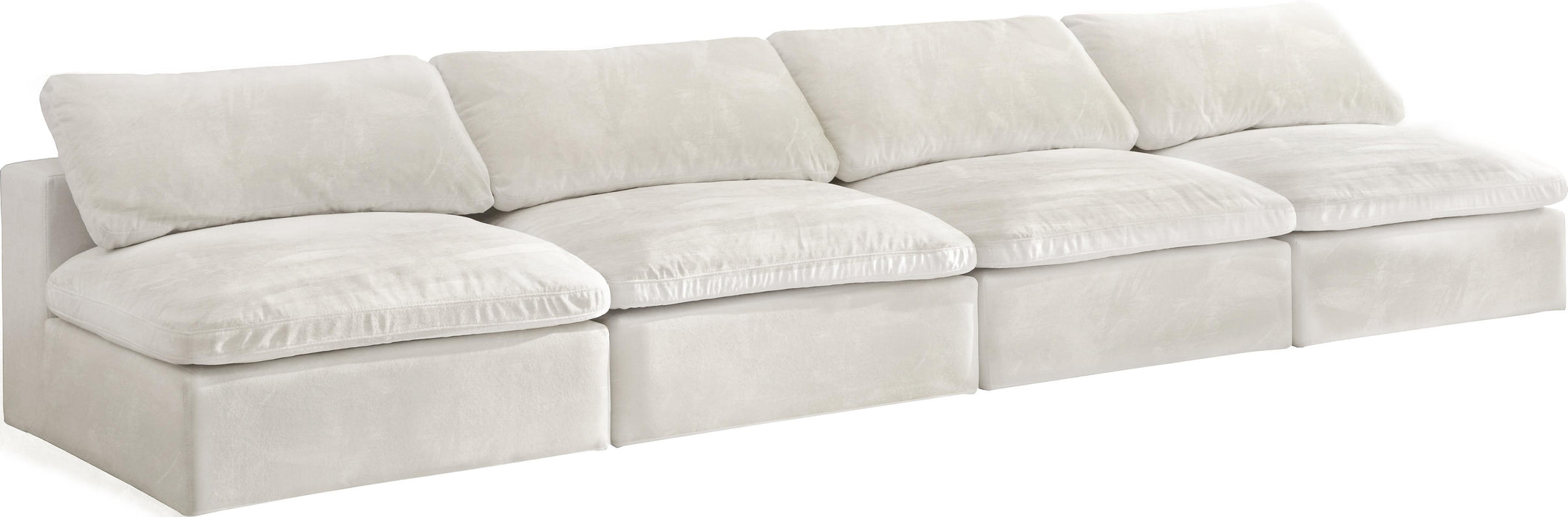 Cozy Cream Velvet Cloud Modular Armless Sofa - Just Furniture (PA) - Multi Location