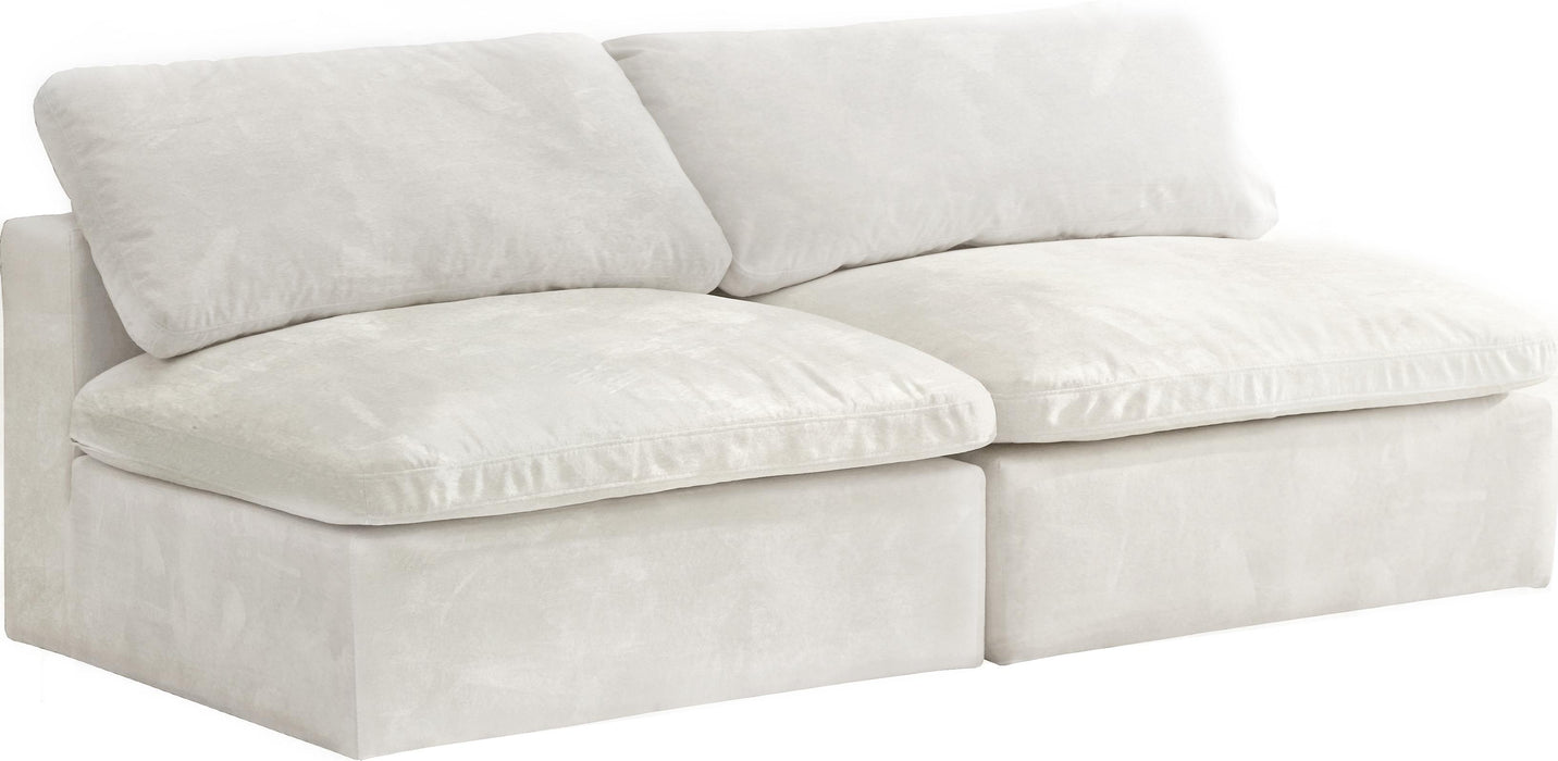 Cozy Cream Velvet Cloud Modular Armless Sofa - Just Furniture (PA) - Multi Location