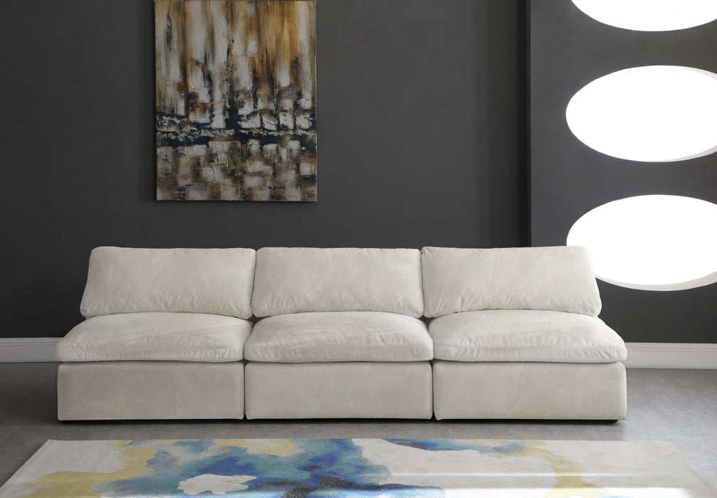 Cozy Cream Velvet Cloud Modular Armless Sofa - Just Furniture (PA) - Multi Location