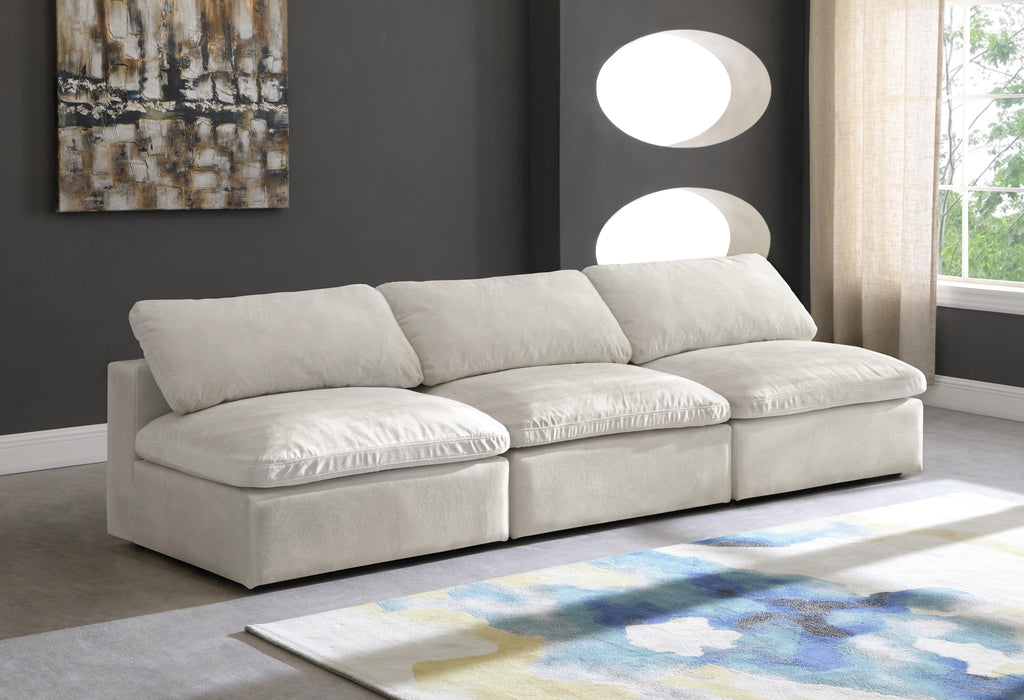 Cozy Cream Velvet Cloud Modular Armless Sofa - Just Furniture (PA) - Multi Location