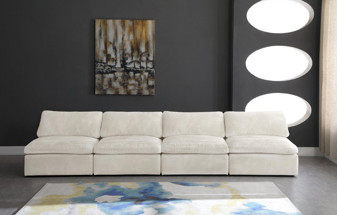 Cozy Cream Velvet Cloud Modular Armless Sofa - Just Furniture (PA) - Multi Location