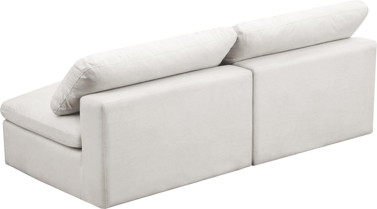 Cozy Cream Velvet Cloud Modular Armless Sofa - Just Furniture (PA) - Multi Location