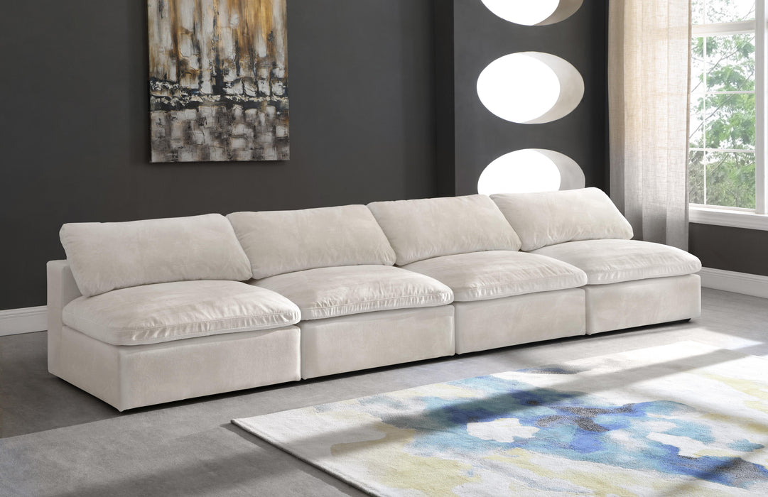 Cozy Cream Velvet Cloud Modular Armless Sofa - Just Furniture (PA) - Multi Location