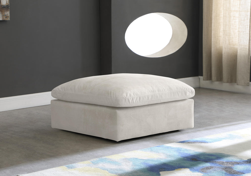 Cozy Cream Velvet Ottoman - Just Furniture (PA) - Multi Location