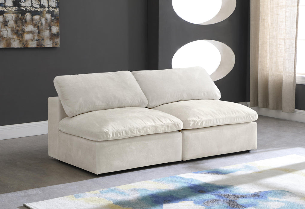 Cozy Cream Velvet Cloud Modular Armless Sofa - Just Furniture (PA) - Multi Location