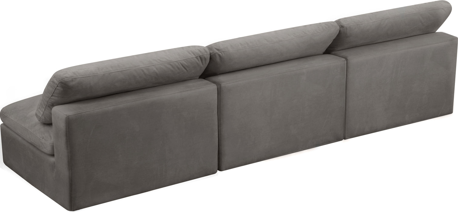 Cozy Grey Velvet Cloud Modular Armless Sofa - Just Furniture (PA) - Multi Location
