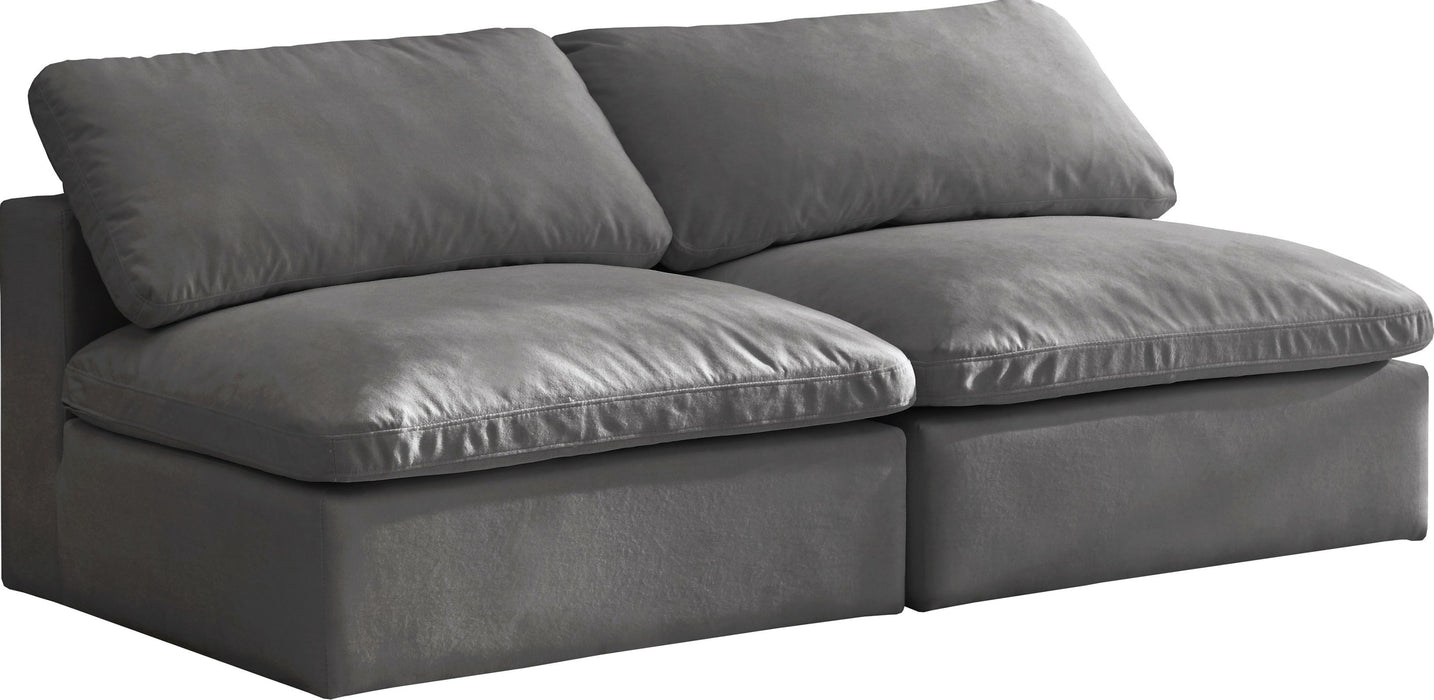 Cozy Grey Velvet Cloud Modular Armless Sofa - Just Furniture (PA) - Multi Location