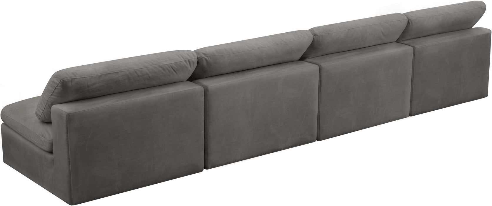 Cozy Grey Velvet Cloud Modular Armless Sofa - Just Furniture (PA) - Multi Location