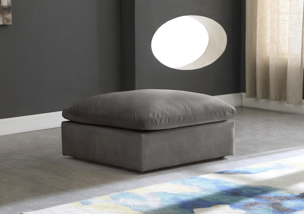 Cozy Grey Velvet Ottoman - Just Furniture (PA) - Multi Location