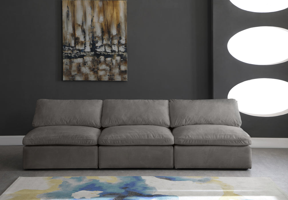 Cozy Grey Velvet Cloud Modular Armless Sofa - Just Furniture (PA) - Multi Location