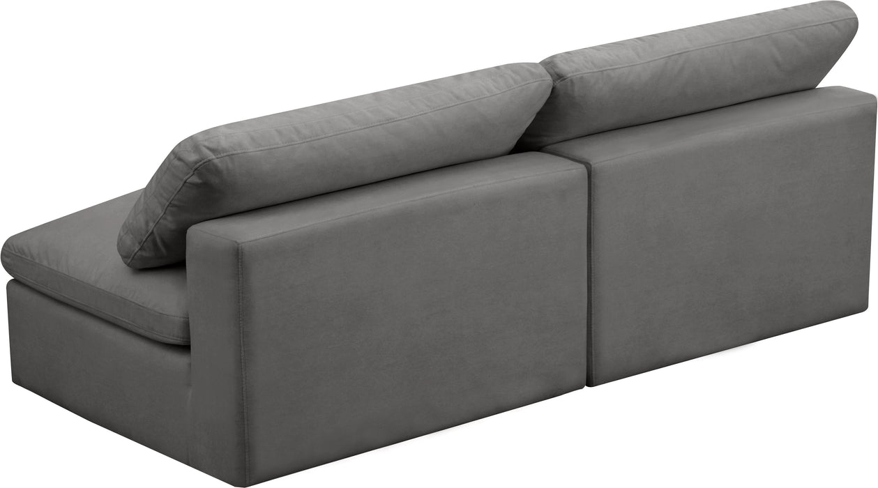 Cozy Grey Velvet Cloud Modular Armless Sofa - Just Furniture (PA) - Multi Location