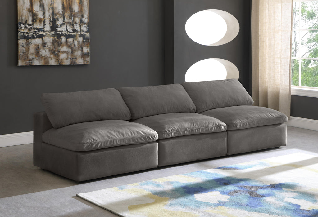 Cozy Grey Velvet Cloud Modular Armless Sofa - Just Furniture (PA) - Multi Location
