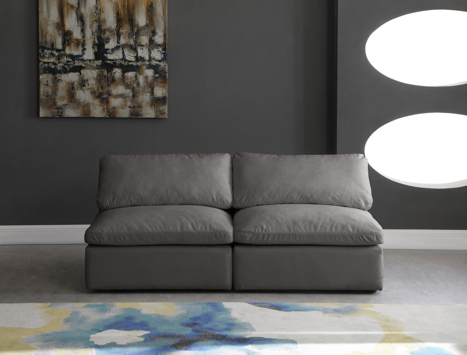 Cozy Grey Velvet Cloud Modular Armless Sofa - Just Furniture (PA) - Multi Location
