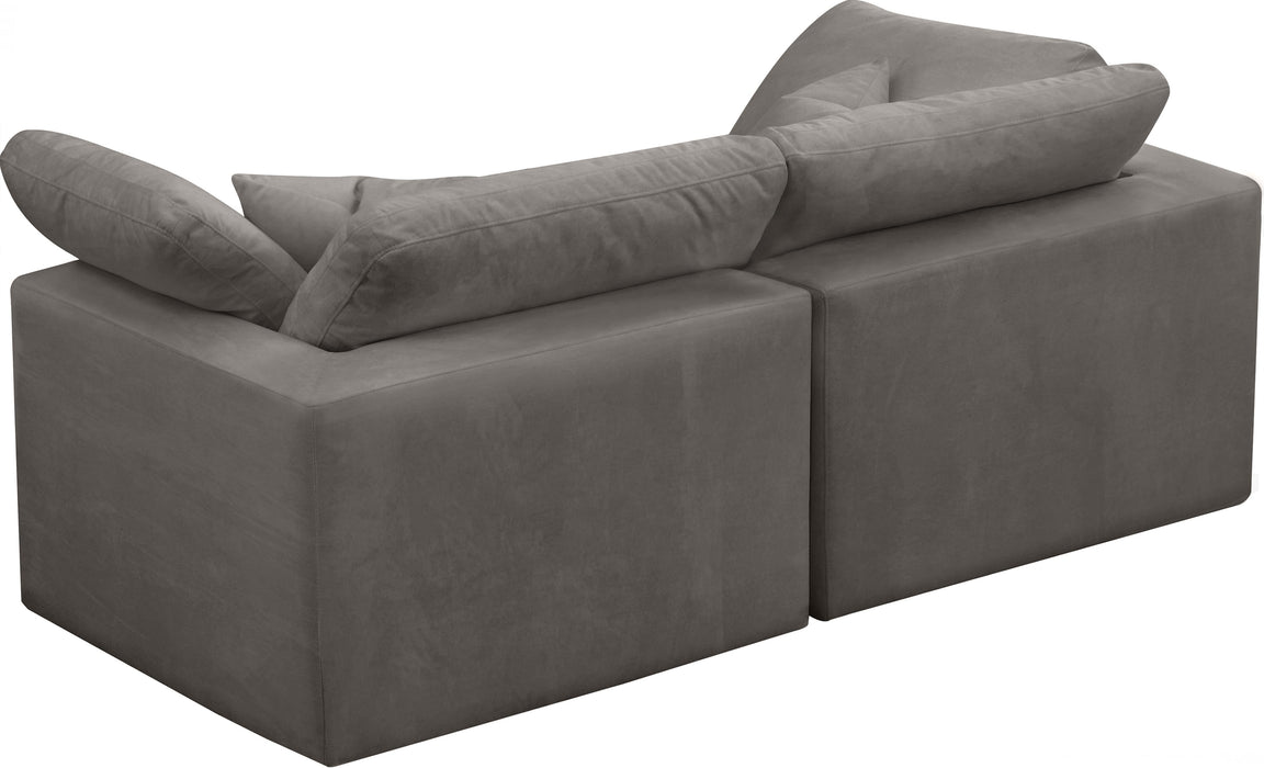 Cozy Grey Velvet Cloud Modular Sofa - Just Furniture (PA) - Multi Location