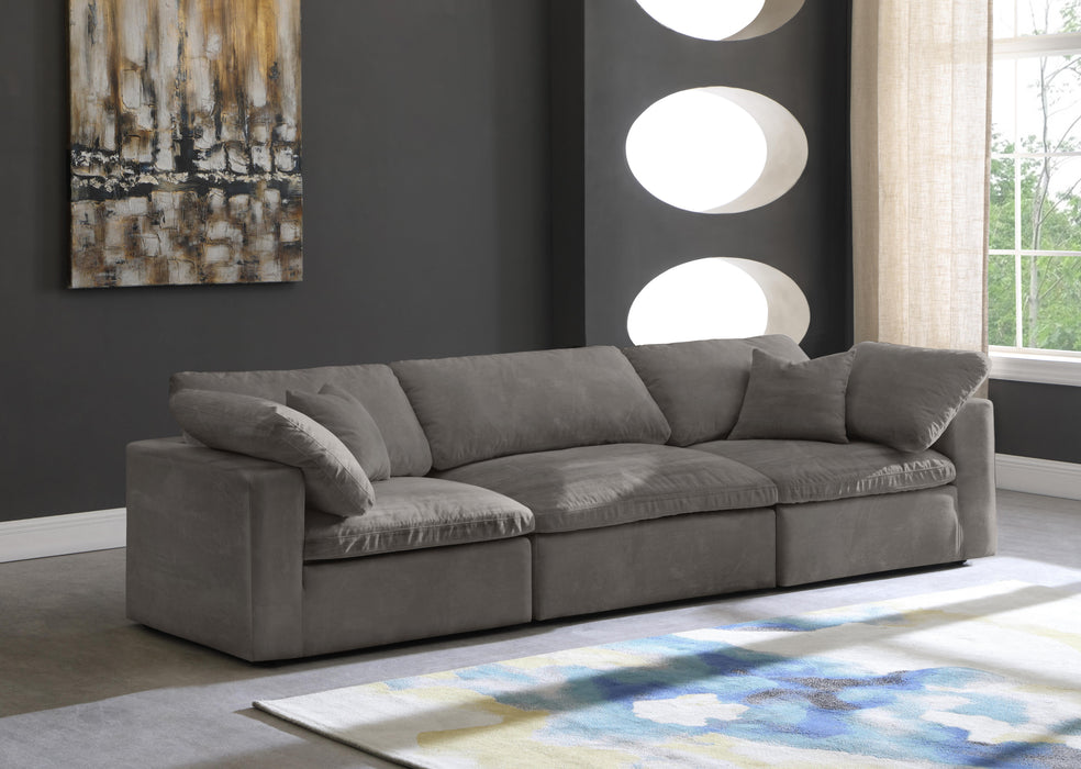 Cozy Grey Velvet Cloud Modular Sofa - Just Furniture (PA) - Multi Location
