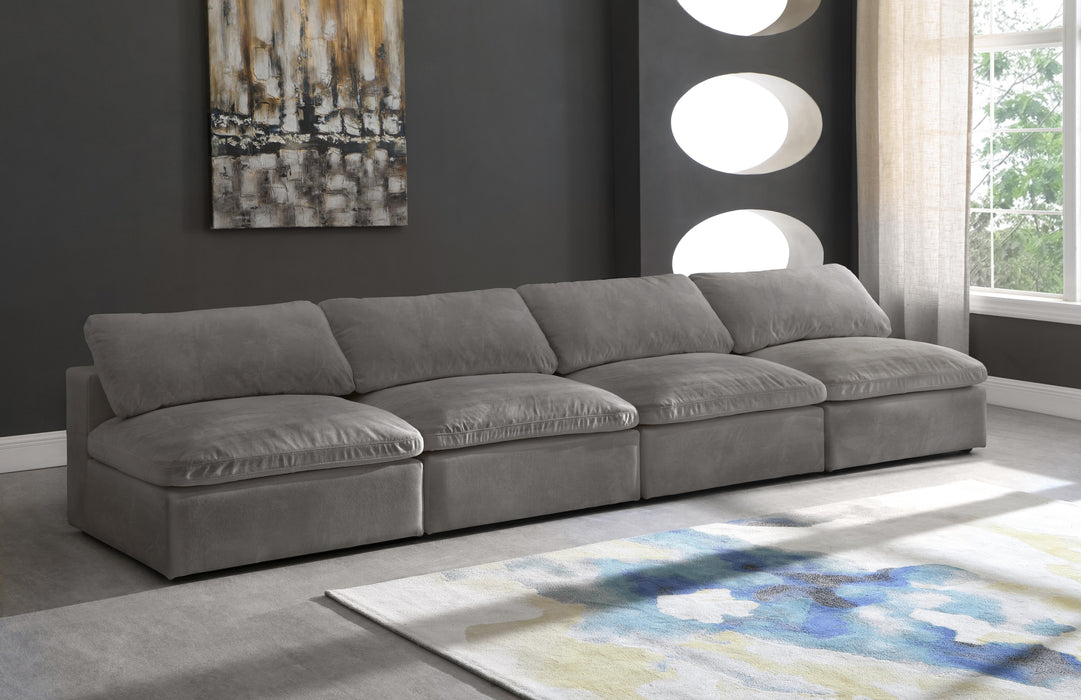 Cozy Grey Velvet Cloud Modular Armless Sofa - Just Furniture (PA) - Multi Location
