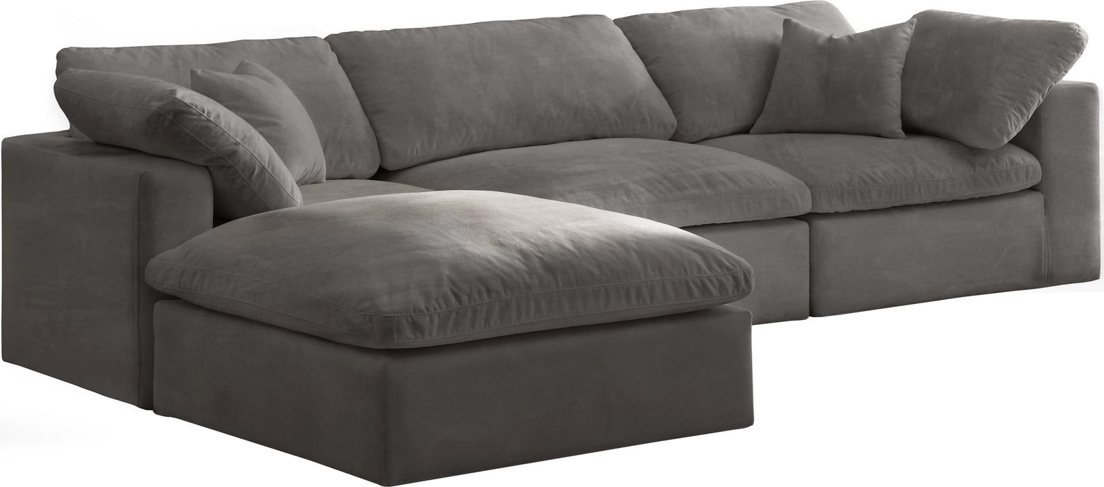 Cozy Grey Velvet Cloud Modular Sectional - Just Furniture (PA) - Multi Location