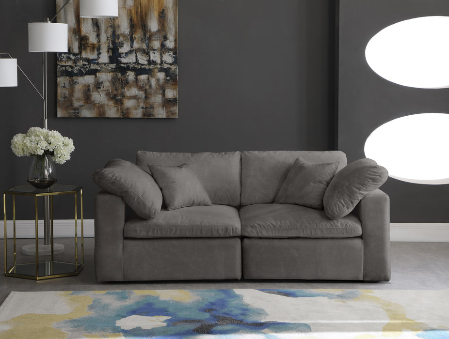 Cozy Grey Velvet Cloud Modular Sofa - Just Furniture (PA) - Multi Location