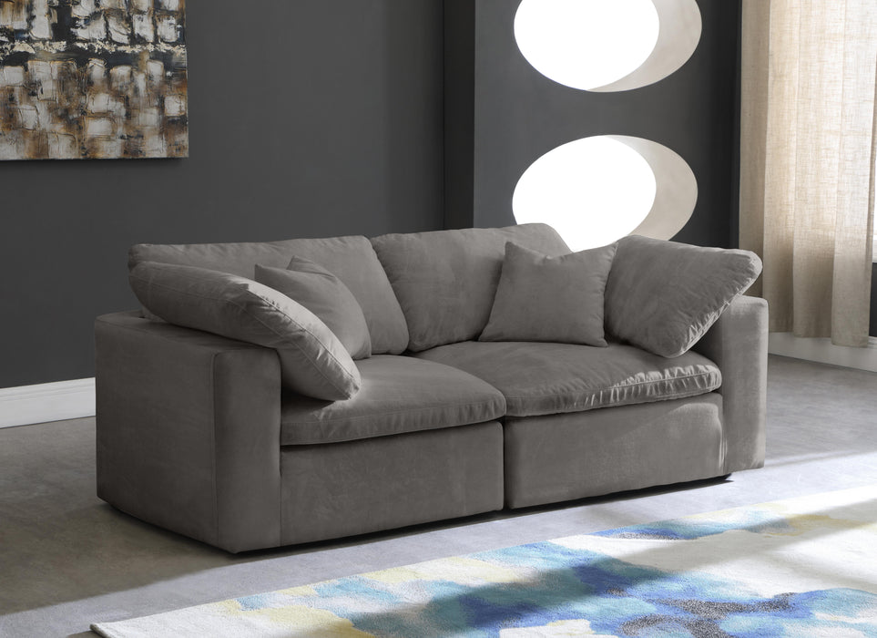Cozy Grey Velvet Cloud Modular Sofa - Just Furniture (PA) - Multi Location