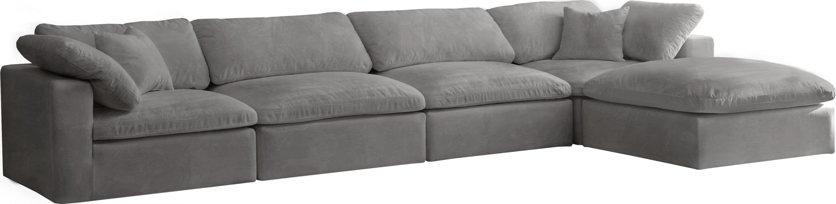 Cozy Grey Velvet Cloud Modular Sectional - Just Furniture (PA) - Multi Location