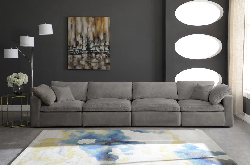 Cozy Grey Velvet Cloud Modular Sofa - Just Furniture (PA) - Multi Location
