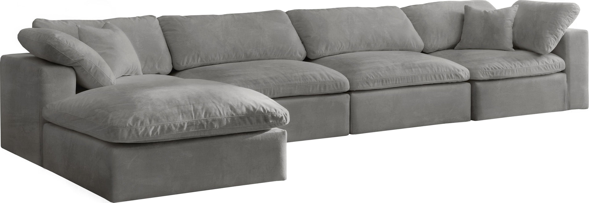 Cozy Grey Velvet Cloud Modular Sectional - Just Furniture (PA) - Multi Location