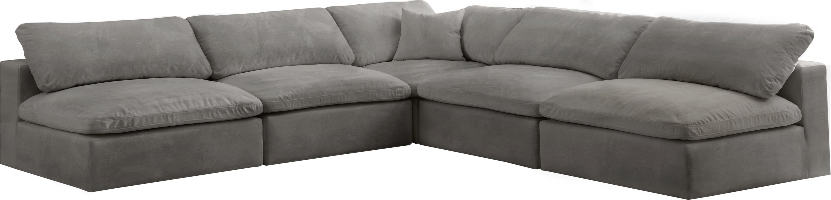 Cozy Grey Velvet Cloud Modular Sectional - Just Furniture (PA) - Multi Location