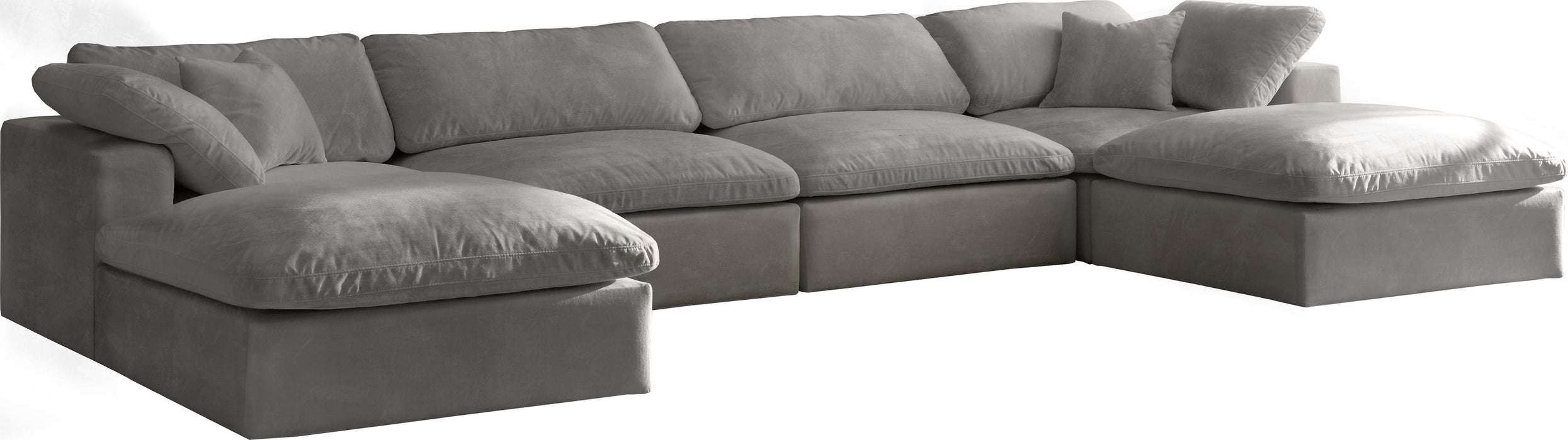 Cozy Grey Velvet Cloud Modular Sectional - Just Furniture (PA) - Multi Location